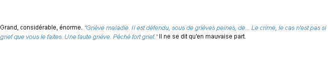 Définition grief ACAD 1835