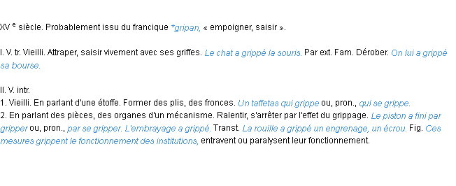 Définition gripper ACAD 1986