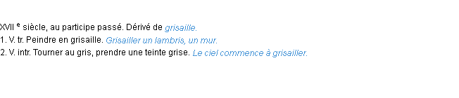 Définition grisailler ACAD 1986