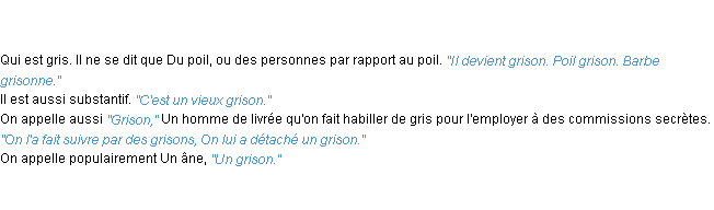 Définition grison ACAD 1798