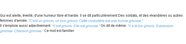 Définition grivois ACAD 1835