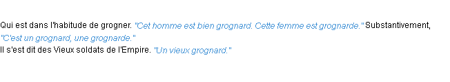 Définition grognard ACAD 1932