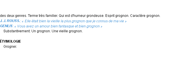 Définition grognon Emile Littré