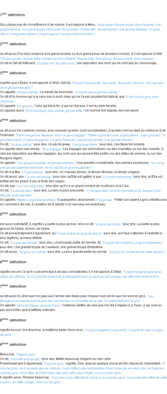 Définition gros ACAD 1762