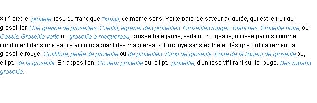 Définition groseille ACAD 1986