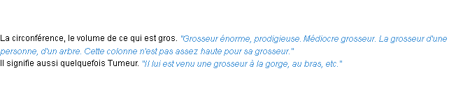 Définition grosseur ACAD 1798