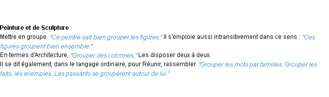 Définition grouper ACAD 1932