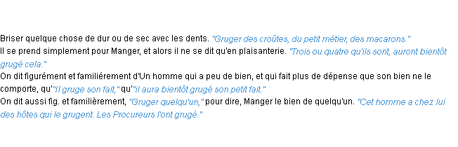 Définition gruger ACAD 1798