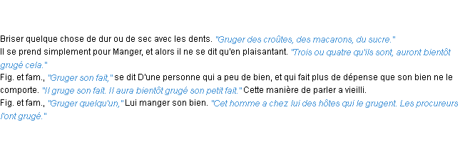 Définition gruger ACAD 1835
