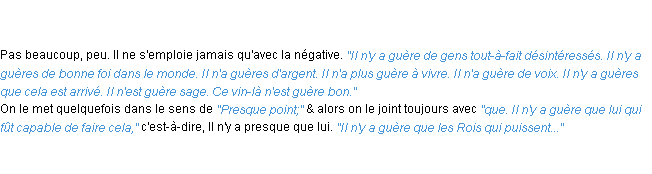 Définition guère ou guères ACAD 1762