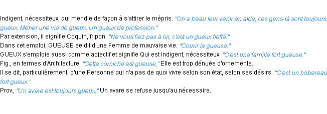 Définition gueux ACAD 1932