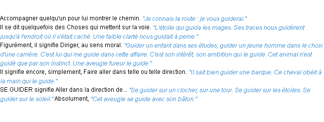 Définition guider ACAD 1932