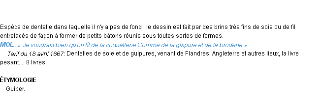 Définition guipure Emile Littré
