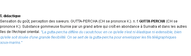 Définition gustation ACAD 1932