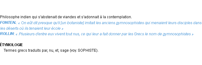 Définition gymnosophiste Emile Littré