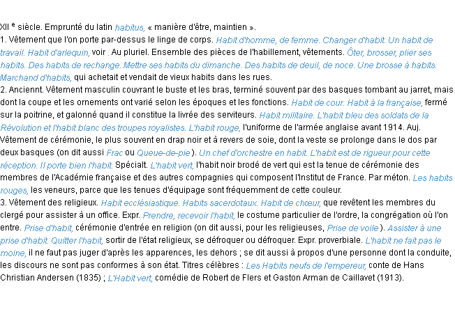 Synonyme de habit deals