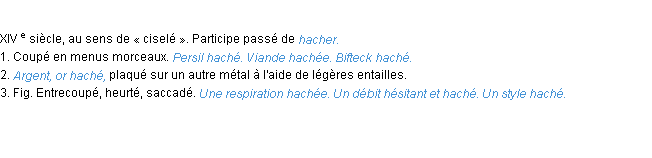 Définition hache ACAD 1986