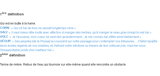 Définition hai Emile Littré