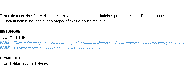 Définition halitueux Emile Littré