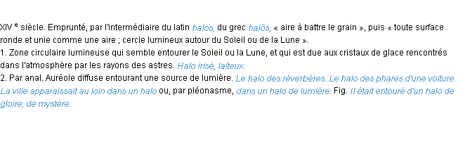 Définition halo ACAD 1986