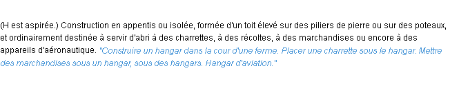 Définition hangar ACAD 1932