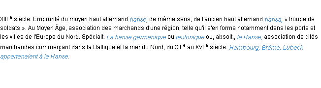 Définition hanse ACAD 1986