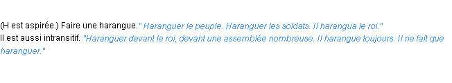 Définition haranguer ACAD 1932