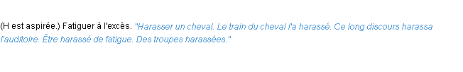 Définition harasser ACAD 1932