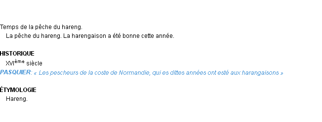 Définition harengaison Emile Littré