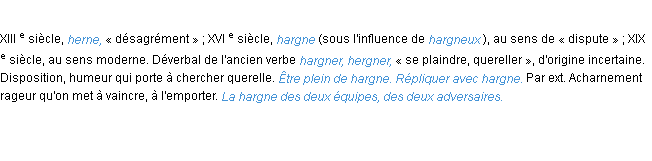 Définition hargne ACAD 1986