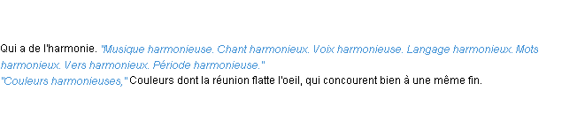 Définition harmonieux ACAD 1835