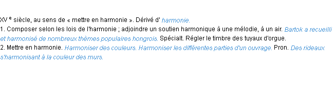 Définition harmoniser ACAD 1986