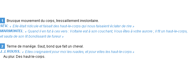 Définition haut-le-corps Emile Littré