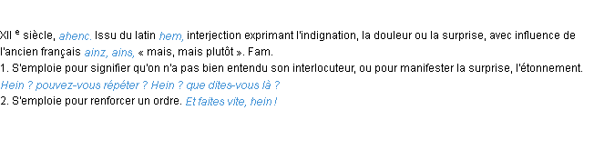 Définition hein ACAD 1986