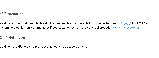 Définition héliotrope ACAD 1835