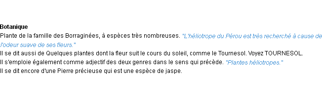 Définition héliotrope ACAD 1932