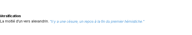 Définition hémistiche ACAD 1932