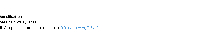 Définition hendécasyllabe ACAD 1932