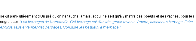 Définition herbage ACAD 1835