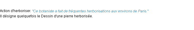 Définition herborisation ACAD 1932