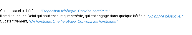 Définition hérétique ACAD 1932