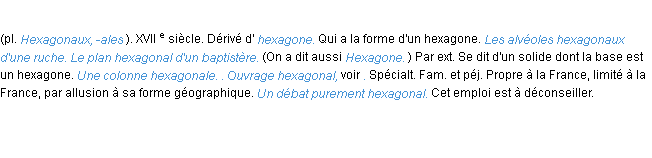 Définition hexagonal ACAD 1986