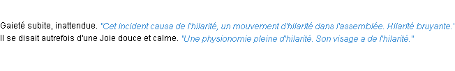 Définition hilarité ACAD 1932