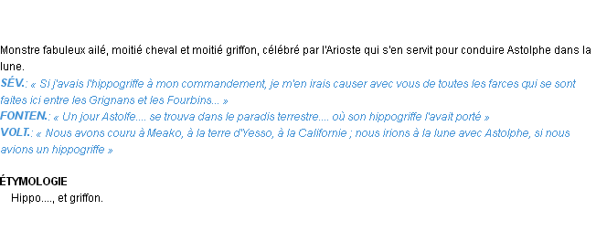 Définition hippogriffe Emile Littré