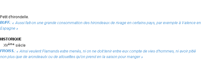 Définition hirondeau Emile Littré