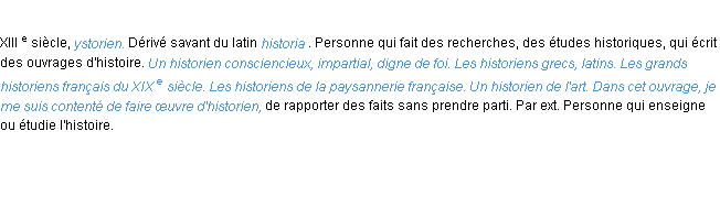 Définition historien ACAD 1986