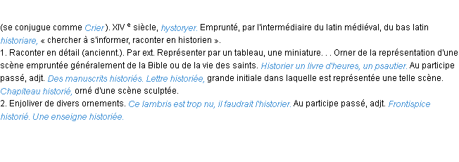 Définition historier ACAD 1986