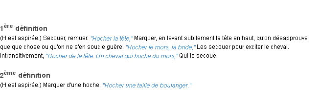 Définition hocher ACAD 1932