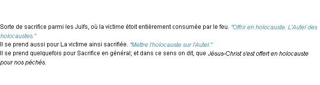 Définition holocauste ACAD 1798