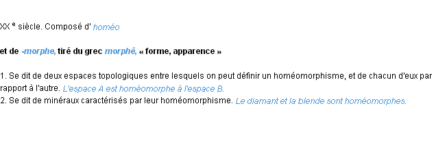 Définition homéomorphe ACAD 1986